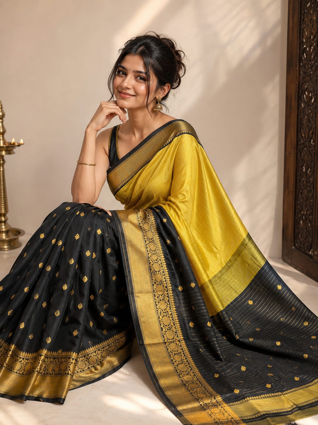 ASBS0030 Banarasi Silk Half and half Saree